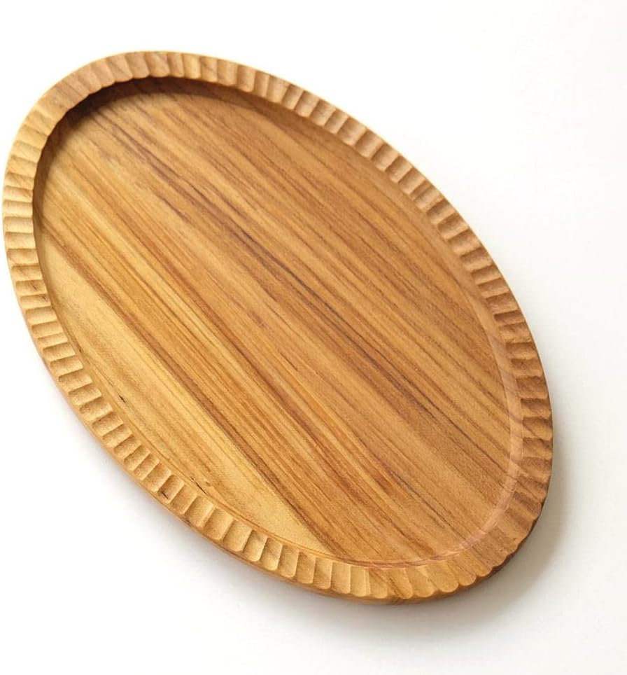 オーバルトレイ 無垢材 高級家具 手彫り 木皿